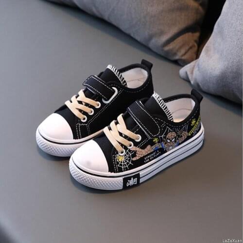 Disneys Spider-Man Boys' Sneakers 2021 Spring and Autumn Girls' White Shoes 4-12 Years Old Casual Childrens Shoes