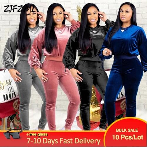 Bulk Items Wholesale Lots Stylish Casual Two Piece Sets Woman Sexy Bow Tied Long Sleeve Sweatshirt+sheath Trouser Autumn Suits