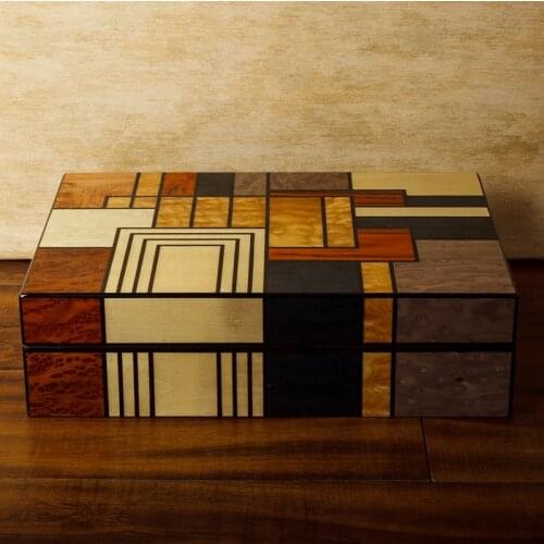 LUBINSKI Coulorful Cedar Wood Travel Wood Humidor W/Humidifier Hygrometer Cigar Case Fit 25 Cigars Humidor Box For COHIBA