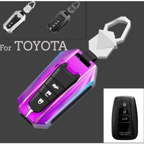 Zinc Alloy Car Key Case Cover Shell For Toyota CHR C-HR Prado Prius Camry Corolla RAV4 2017 2018 2019 Accessories
