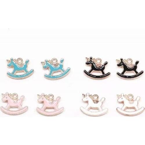 Colour Toy Pony Oil Alloy Jewelry DIY Handmade Accessories Children Rubber Band Earring Bracelets PendantsHot Money Wholesale