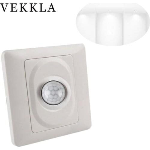 Energy-Saving LED Sensor Night Light Dual Induction PIR Infrared Motion Sensor Lamp AC 110V to 250V for Cabinet Stairs Light