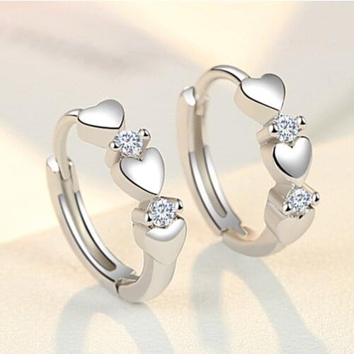 Modyle Dainty Small Hearts Women Hoop Earring Versatile Low-key Girl Daily Accessories Love Jewelry Valentines Day Gift Earring