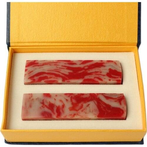 Chinese seal jade stone, collection seal Soapstone seal 2 and box