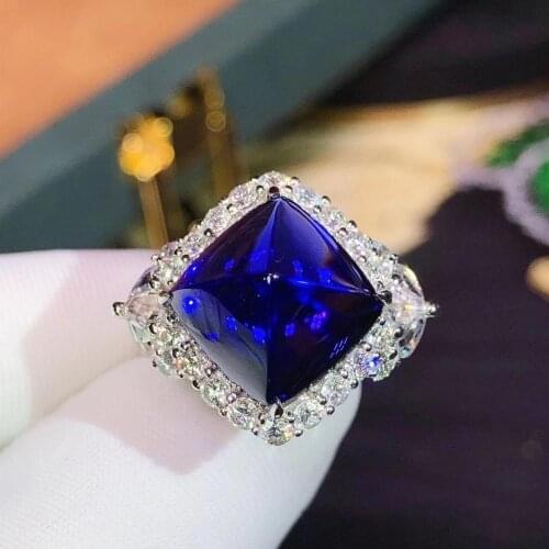 H1226 Tanzanite Ring Fine Jewelry Pure 18K Gold Natural Tanzanite Gemstones 10.06ct Diamonds Female Anniversary Gift Fine Rings