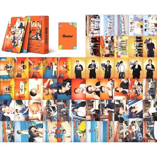 Kpop Butter Peach Lomo Card Jungkook Jimin Suga Rm Jhope V Jin Collection Cards Gift Box 55 Pcs