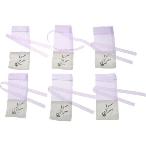 Beautiful 6pcs Sachets Flower Printing Empty Lavender Fragrance Sachet Bags