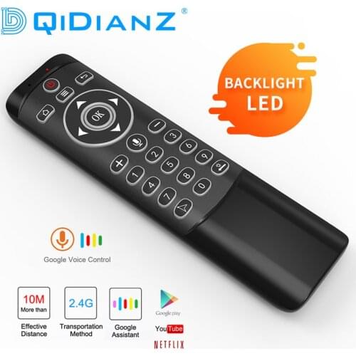 MT1 Google Voice Assistant Air Mouse Gyro Sensing 2.4G Voice Remote Control with LED backlight For Android TV Box X96 HK1 H96