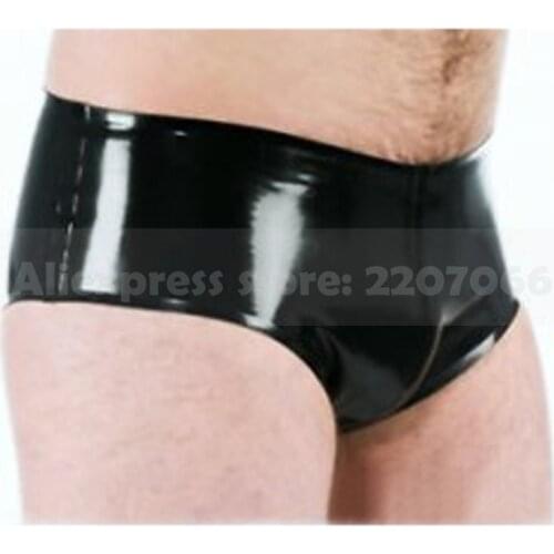 Man handmade black latex boxer shorts rubber panties male underwear tight exotic lingerie plus size custom made RPM114
