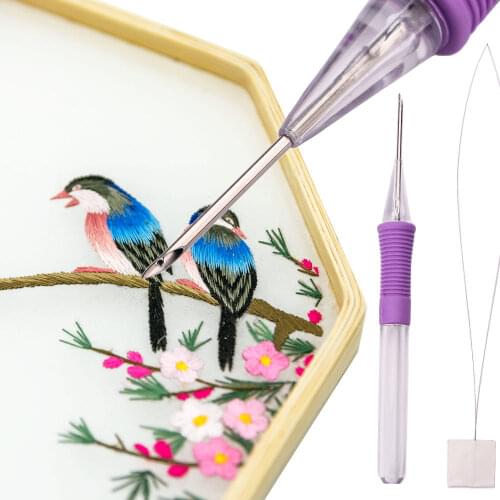 DIY Embroidery Pen Set Thread Punch Needle Kit DIY Magic Patterns Knitting Sewing Stitching Accessories
