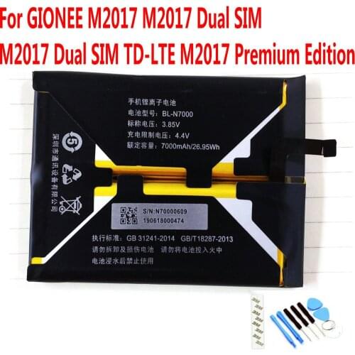 NEW Original 7000mAh BL-N7000 battery For GIONEE M2017 / Dual SIM M2017 Dual SIM TD-LTE M2017 Premium Edition Mobile phone