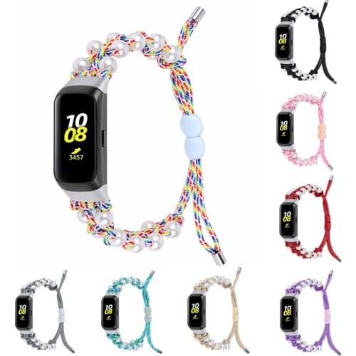 Woven Band For Samsung Galaxy Fit SM-R370 Smart Bracelet Adjustable Fabric Braided Colorful Rope Strap for Galaxy Fit R370