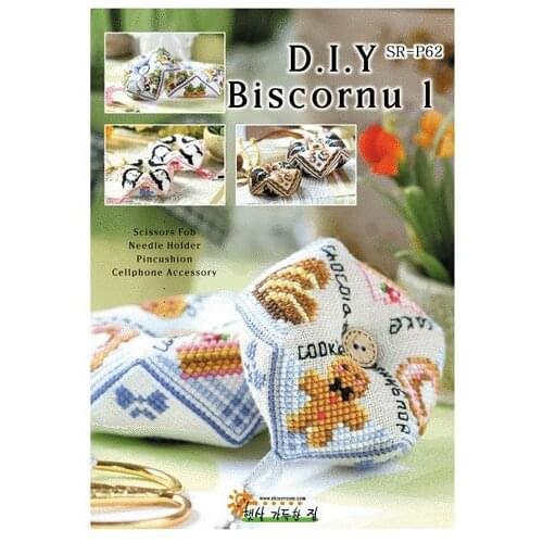 Pin Neddle Cushion 14CT White Fabric Biscornu Needlework DIY Kit For Embroidery Cotton Thread Set Counted Cross-Stitching