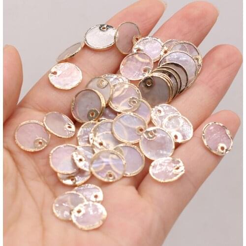 Hot Sale Natural Mirror Shell Pendant Round Disc Mop Shell Charm Pendants for Jewelry Making DIY Necklace Earrings Accessory 5PC