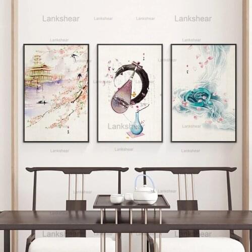 Lankshear Hd Print Chinese Watercolor Buddha Hand Zen Lotus Fish Posters Prints Oriental Living Room Home Decor Canvas Paintings