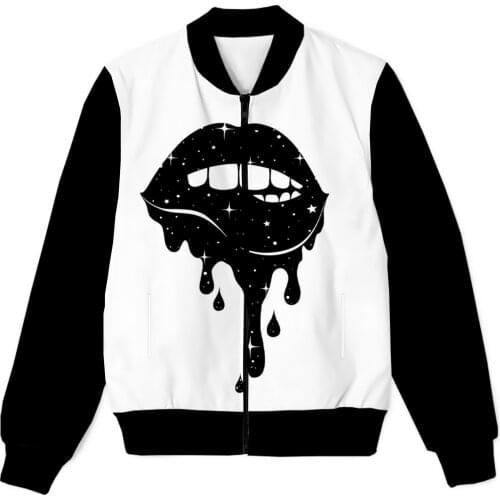 REAL American SIZE Galaxy Lips Sublimation Print Zipper Up Jacket Plus SIze 4XL 5XL 6XL