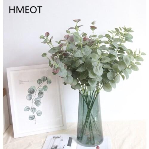Nordic Artificial Flower Eucalyptus Money Leaf Plants Branch Room Garden Home Decor Wedding Plants Wall Accessories Photo Props