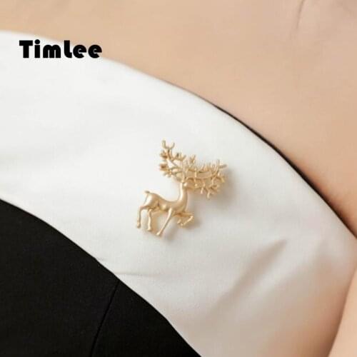 Timlee X022 Free shipping Dedicate Metal Deer Elk Brooch Pins,Fashion Jewelry Wholesale