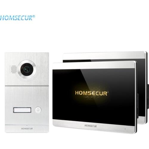 HOMSECUR 4 Wire Hands-free Video Door Phone Intercom System with 170 Degree 1.3MP Silver Camera Waterproof BM715HD-S+BC121HD-1S