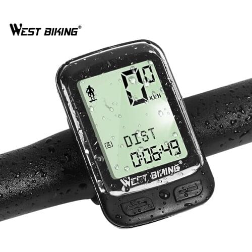 WEST BIKING Waterproof 5 Language Bike Computer Wireless Stopwatch MTB Road Bike Speedometer Cycling Odometer Bicycle Computer