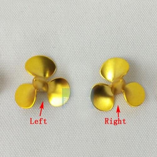 1:200 3*26.5mm Metal Propeller Three-blade 3mm Left Right Full Immersion Alloy Prop Accessories for 1/200 DIY Boat Model Ship