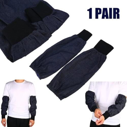 1 Pair Denim Working Safety Sleeves Welding Protection Arm Sleeves Handing Cut Resistant Heat Protect Arm Guard Welding Tools