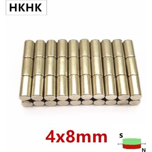 100pc 4mm x 8mm Small Round Neodymium Disc Magnets 4x8 mm Dia N42 Strong Rare Super Powerful Earth Magnet 4*8 magnetic standard