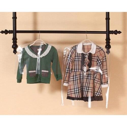 100pcs Clear Plastic PVC Kids Children Clothes Dust Cover Shirt Suit Jacket Garment Bag Storage Protector SN341