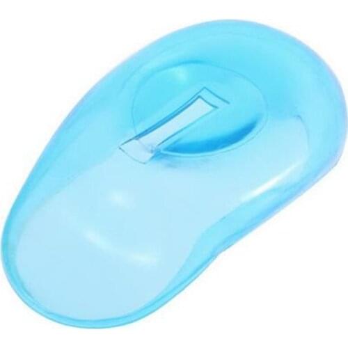 2PCS Clear Silicone Ear Cover Hair Dye Shield Protect Salon Color Blue Styling Accessories