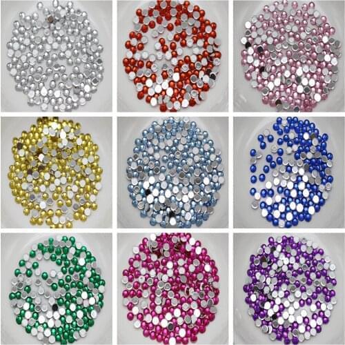 2000 Acrylic Faceted Round Flatback Rhinestone Gems 3mm 12ss Color for Choice