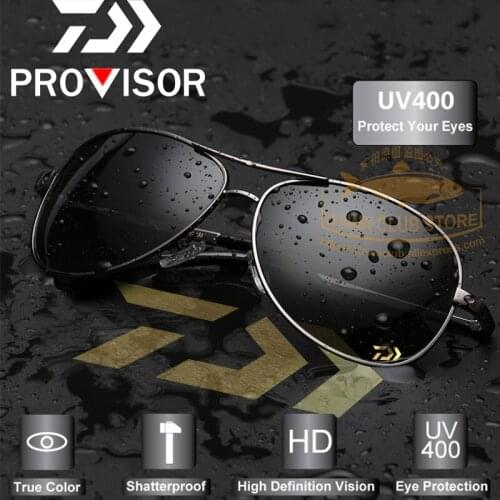 2020 DAWA Discoloration Polarized Fishing Sunglasses UV Protection Hiking Sunglasses Men Retro Driving Fishing UV400 Eyeglasses