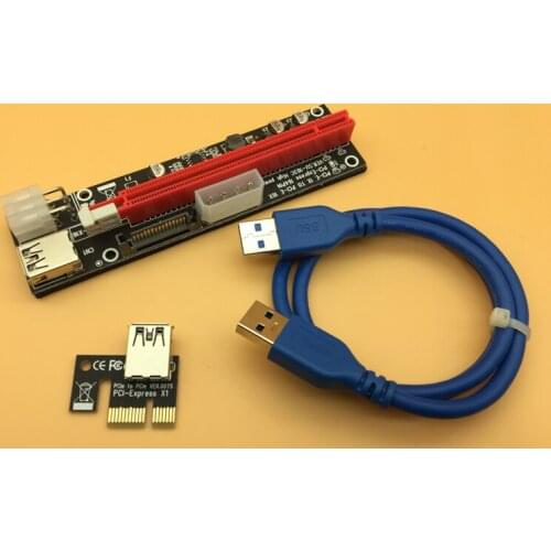 3 in 1 60CM PCI Express PCI-E 1X to 16X Riser Card Extender PCIE Adapter USB3.0 Cable SATA 4Pin 6Pin Power Supply for BTC Mining
