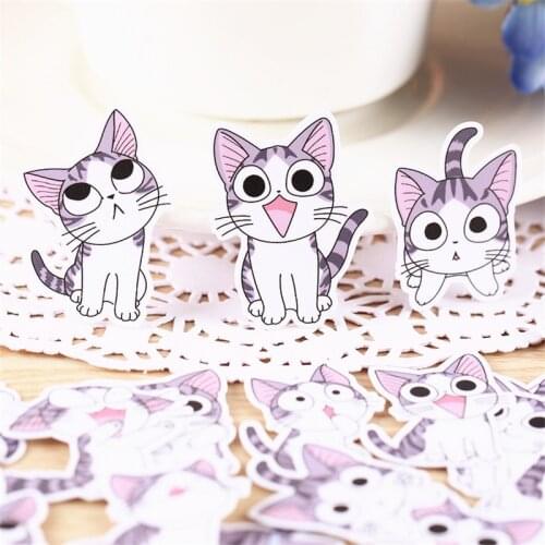 38 pcs Sweet cat expression homemade Sticker for Kid DIY Laptop Waterproof Skateboard Moto phone Car Toy Scrapbooking Stickers