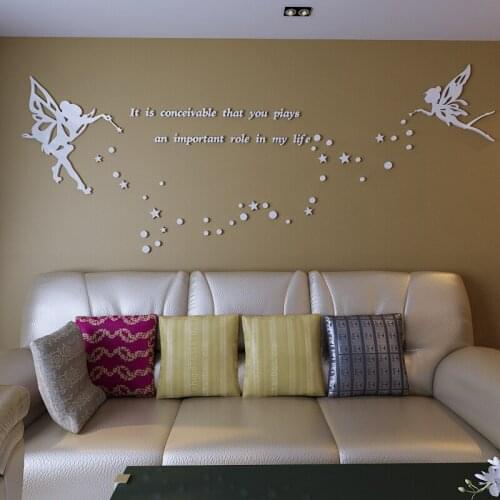 6 Color Acrylic Crystal 3D Stereo Bedroom Wall stickers Butterfly Stars Living room sofa TV wall Decorative Picture Wedding Gift