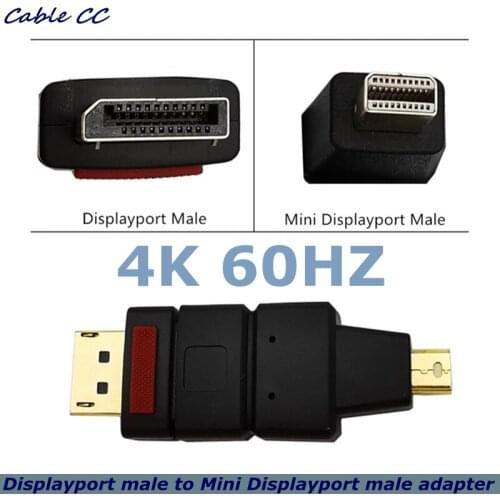 4K 60HZ Mini DP to Displayport Male Belt Lock 21-pin Adapter Supports 3D For High-Definition Computer Monitor TV Camera