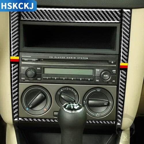 For Volkswagen VW Golf 4 MK4 Multiple Colors Carbon Fiber Stickers Interior CD AC Central Control Panel Frame Car Accessories