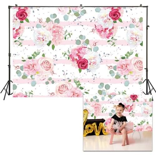 HUAYI Photo Background Newborns Baby Child Photography Backdrops Customize Studio Floral Flowers Wall Photoshoot Backdrop US249