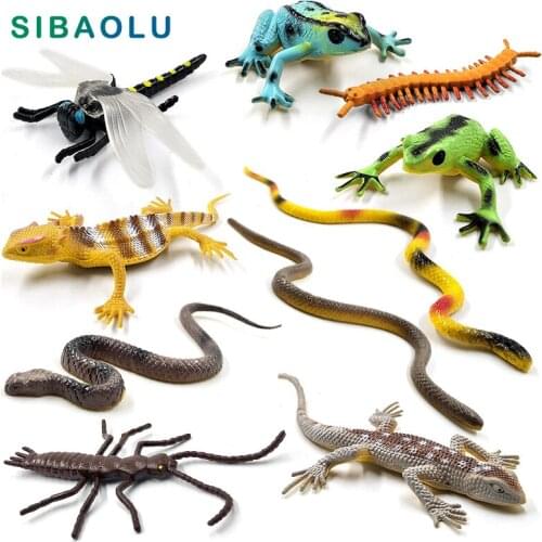 Simulation Dragonfly Ant Spider Frog insect snake figurine Animal model home decor miniature fairy garden decoration accessories