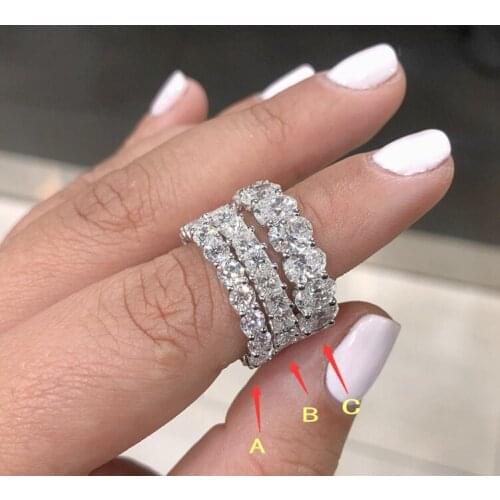 Three styles BANDS RINGS 925 SILVER PAVE SETTING FULL SQUARE Diamond ETERNITY BAND ENGAGEMENT WEDDING Rings JEWELRY