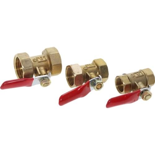 Brass Ball Valve 1/8'' 1/4'' 3/8'' 1/2'' Female Thread Ball Valve Brass Connector Joint Copper Pipe Fitting Coupler Adapter