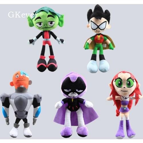 Robin Soft Toys Teen Titans Heros Raven Beast Boy Plush Figure Stuffed Doll 10" 12" Child Birthday Gift