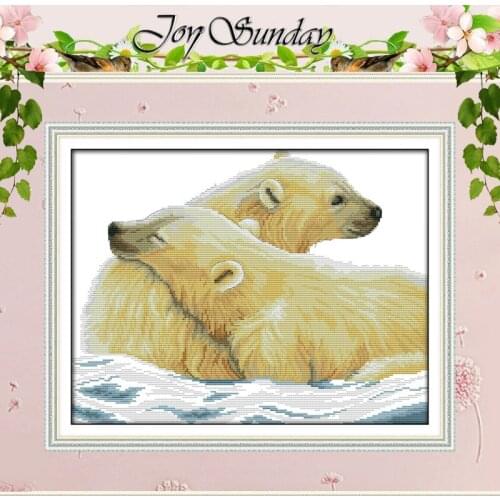 Polar Bear Patterns Counted Cross Stitch 11 14CT Cross Stitch Set wholesale Animals Cross-Stitch Kit Embroidery Needlework