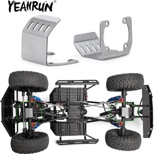YEAHRUN 1 Pairs Aluminum Skid Plate for SCX10 1:10 RC Crawler Axle Silver Upgrade Part