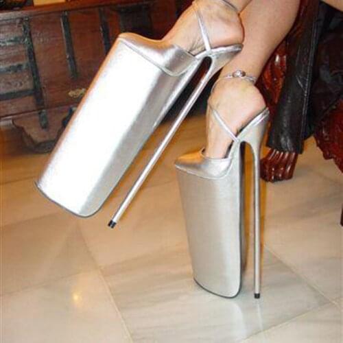 15.75in Heel Height Sexy Genuine Leather Pointed Toe Stiletto Heel Platform Pumps High Heels US size 5-13 No.y4001