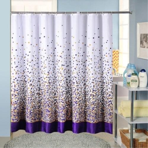 Scattered Block Pattern Polyester Cloth Shower Curtain Bathroom Supplies New Thick Waterproof Mildew Shower Curtain Send Hook