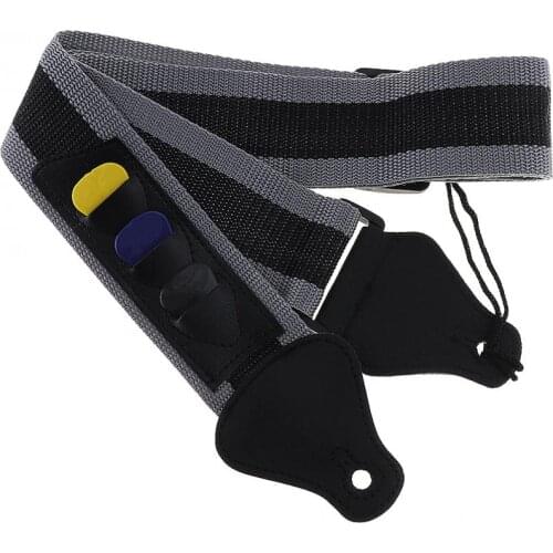Adjustable 80-130cm Nylon Guitar Strap Guitarra Pick Holder Strap with 3 Picks Plectrums Free Gift or a Guitarist
