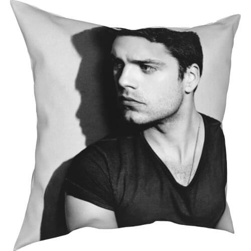 Sebastian Stan Blankets Pillowcase Printing Polyester Cushion Cover Decor Pillow Case Cover Home Square 40X40cm