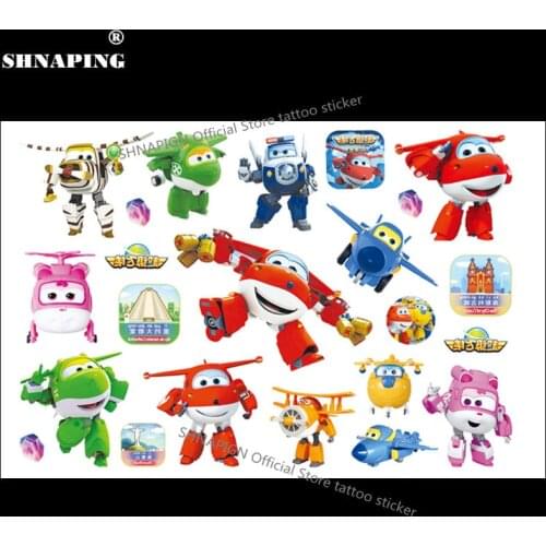 SHNAPIGN Cute plane Child Temporary Tattoo Body Art Flash Tattoo Stickers 17*10cm Waterproof Henna Tatoo Styling Wall Sticker