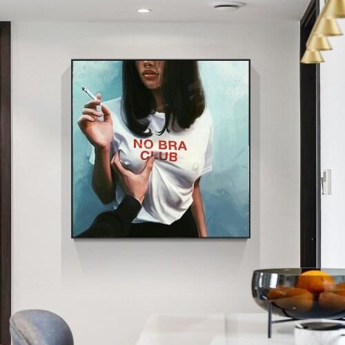 Modern Canvas Abstract No Bar Club Girl Paintings On the Wall Art Posters And Prints Bad Girls WaLL Pictures For Living Room