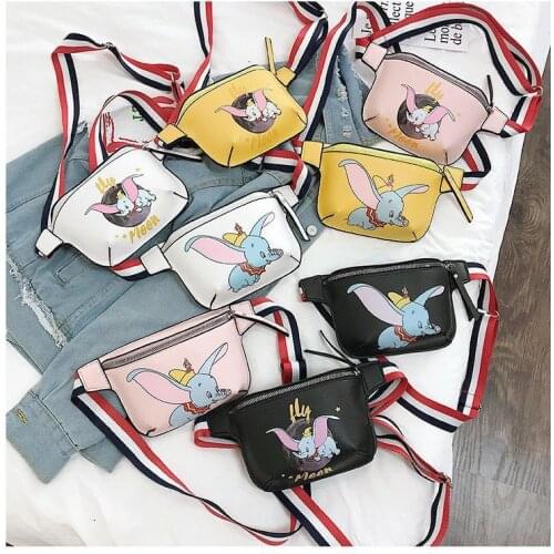 Disney Dumbo Lady Messenger Shoulder Bag Cartoon Chest Bag Female Waist Bag Girl Chest Bag Mobile Phone Bag Coin Purse